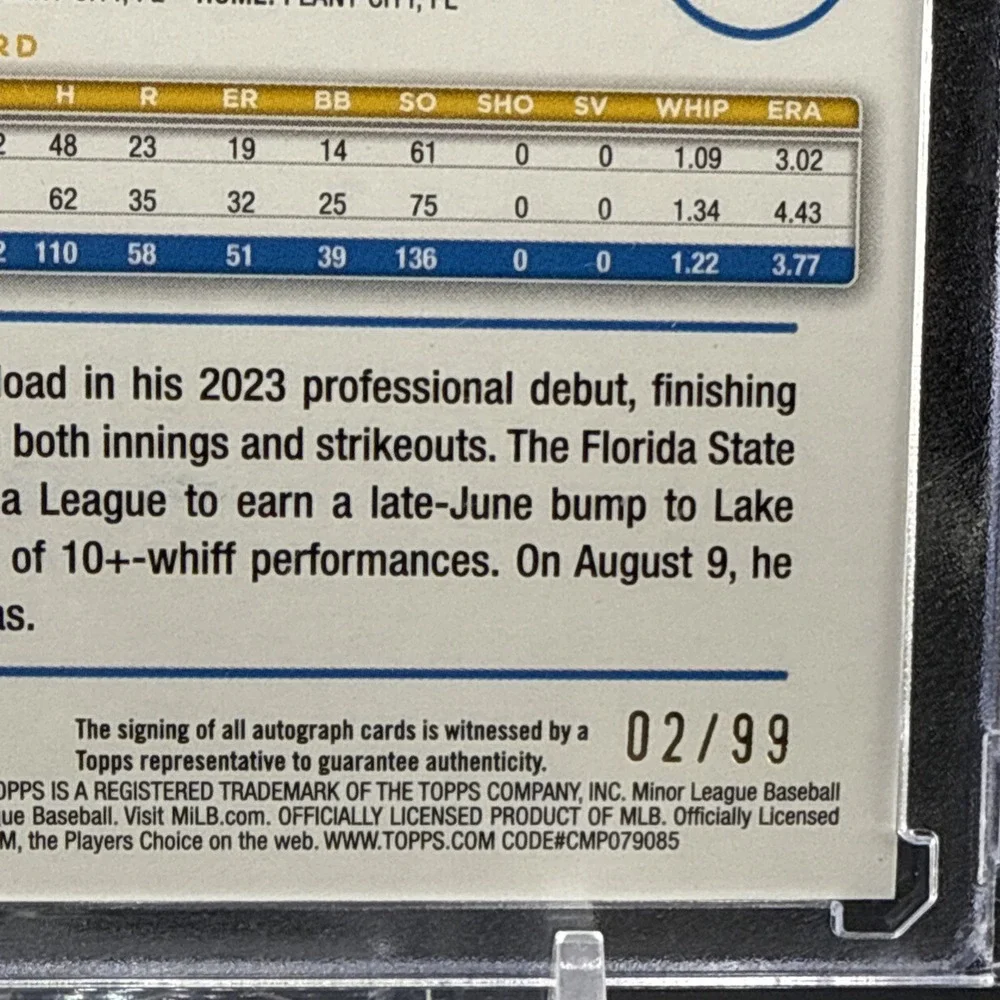 Parker Messick 2024 Topps Pro Debut Green Foil Auto 58/99 #PD-147 Guardians